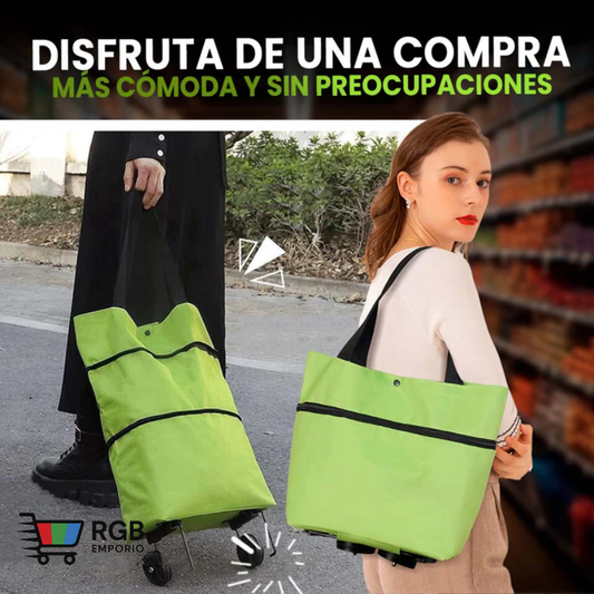 Bolso Plegable Con Ruedas | La forma más cómoda y segura de llevar tus compras sin esfuerzo.