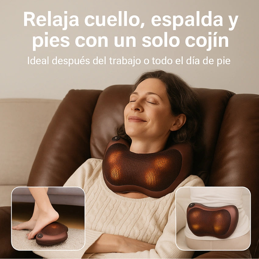 COJIN MASAJEADOR - ALIVIO INMEDIATO DONDE ESTÉS,  SIN MEDICAMENTOS