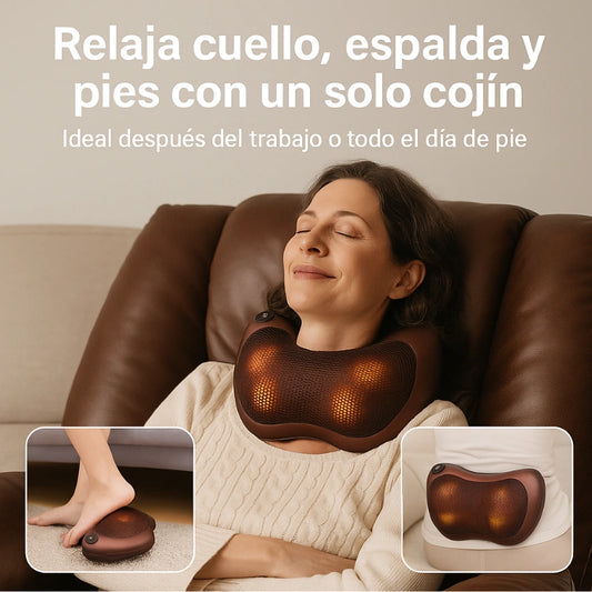 COJIN MASAJEADOR - ALIVIO INMEDIATO DONDE ESTÉS,  SIN MEDICAMENTOS