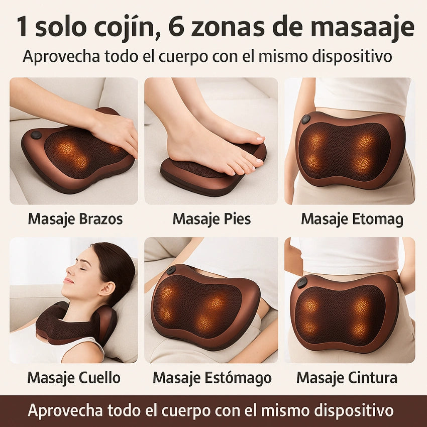 COJIN MASAJEADOR - ALIVIO INMEDIATO DONDE ESTÉS,  SIN MEDICAMENTOS