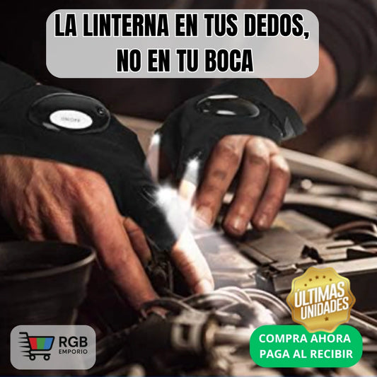 Guante con Led - Olvídate de la linterna en la boca.
