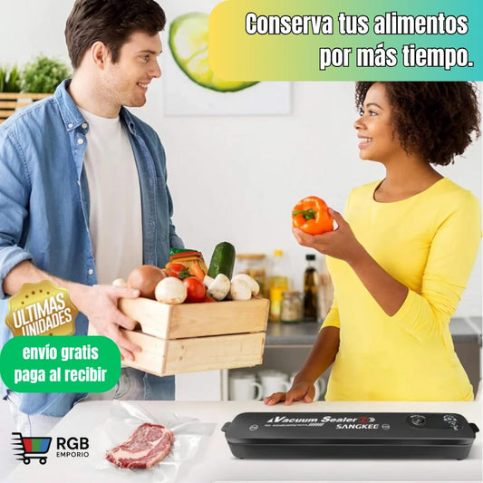 Sellador al Vacío + rollo 5 mts - CONSERVA TUS ALIMENTOS POR MAS TIEMPO