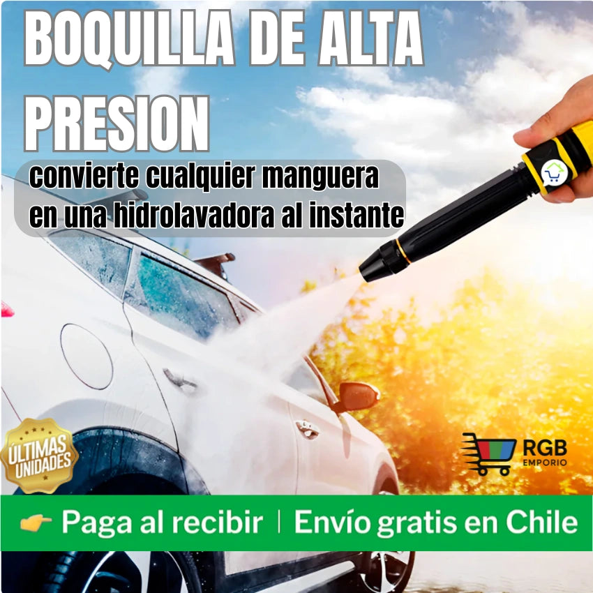 Boquilla de alta presión™: convierte cualquier manguera en una hidrolavadora al instante