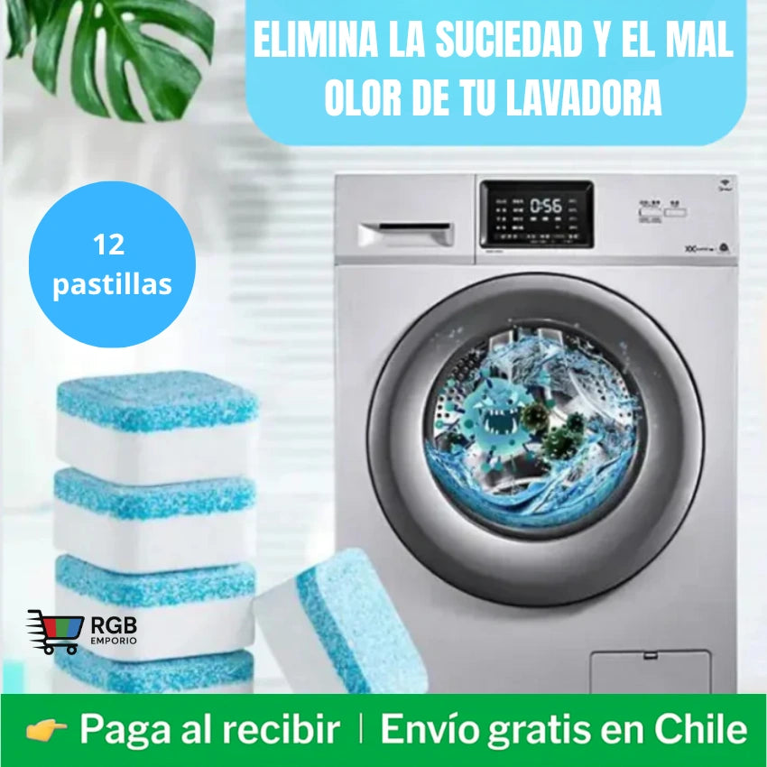 Pastillas Limpiadoras - Quita olor y suciedad de tu lavadora.