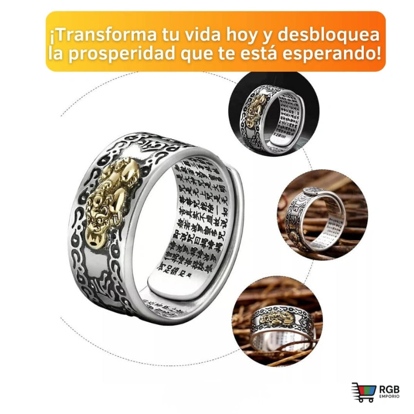 🛍️ ANILLO FENG SHUI PIXIU Imán de Riqueza, Abundancia y Protección🌟