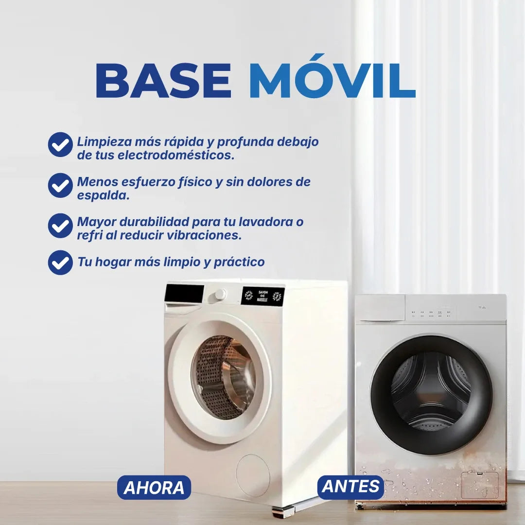 Base Movil - Mueve tus electrodomésticos sin pedir ayuda ni arriesgarte a una lesión.