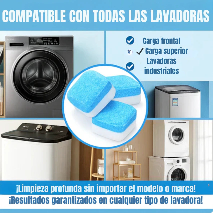 Pastillas Limpiadoras - Quita olor y suciedad de tu lavadora.